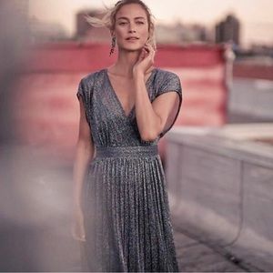 Moulinette Soeurs Pleated Metallic dress